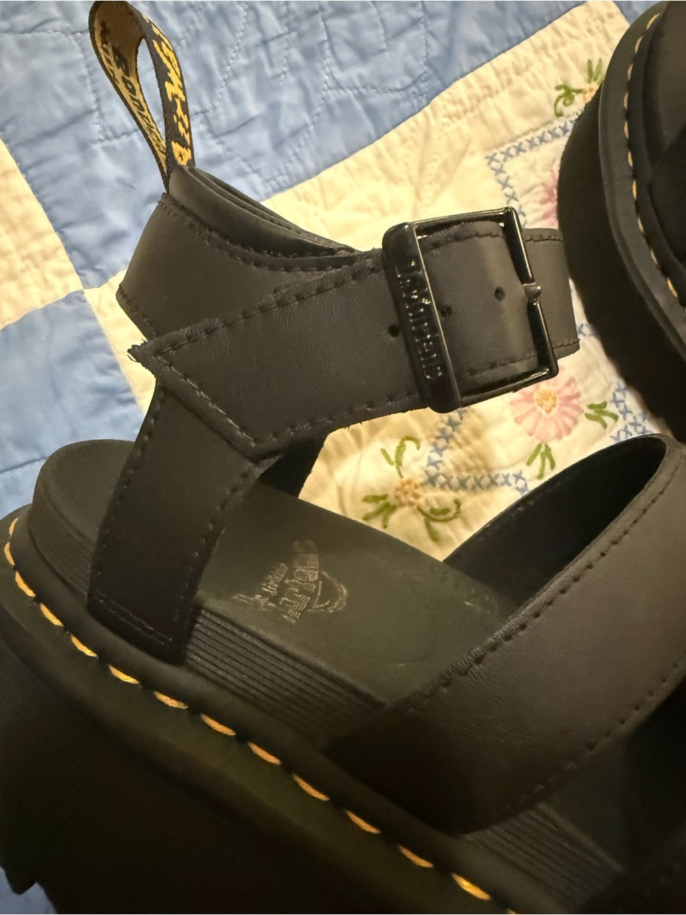 DR MARTENS BLAIRE QUAD PLATFORM SANDALS BLACK WOMENS SIZE 8 - Picture 6 of 10